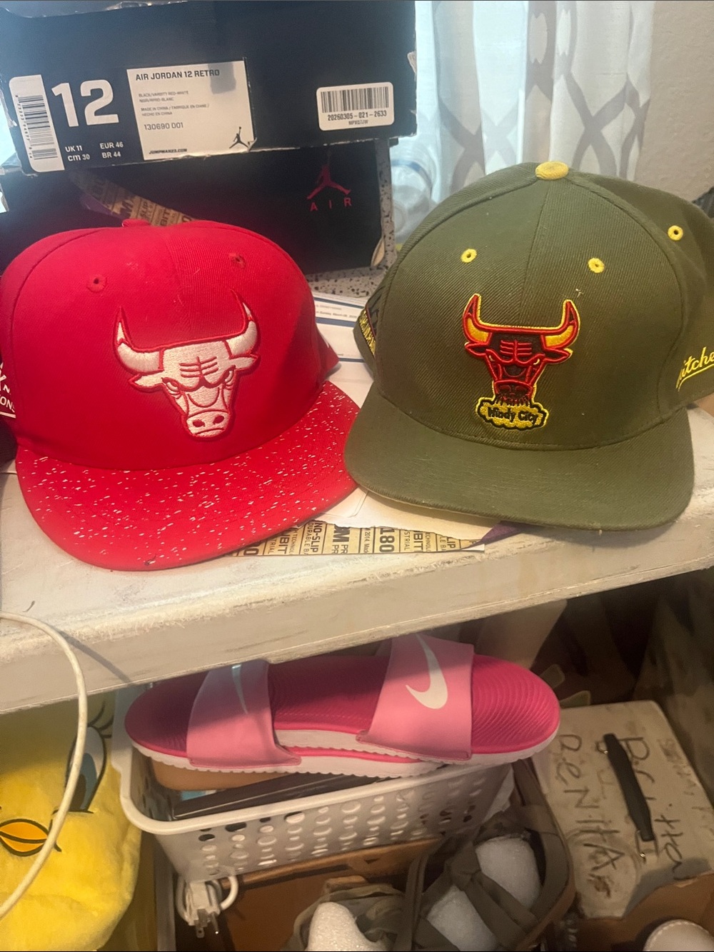 Mitchell & Ness Red Chicago Bulls Snapback with White Logo